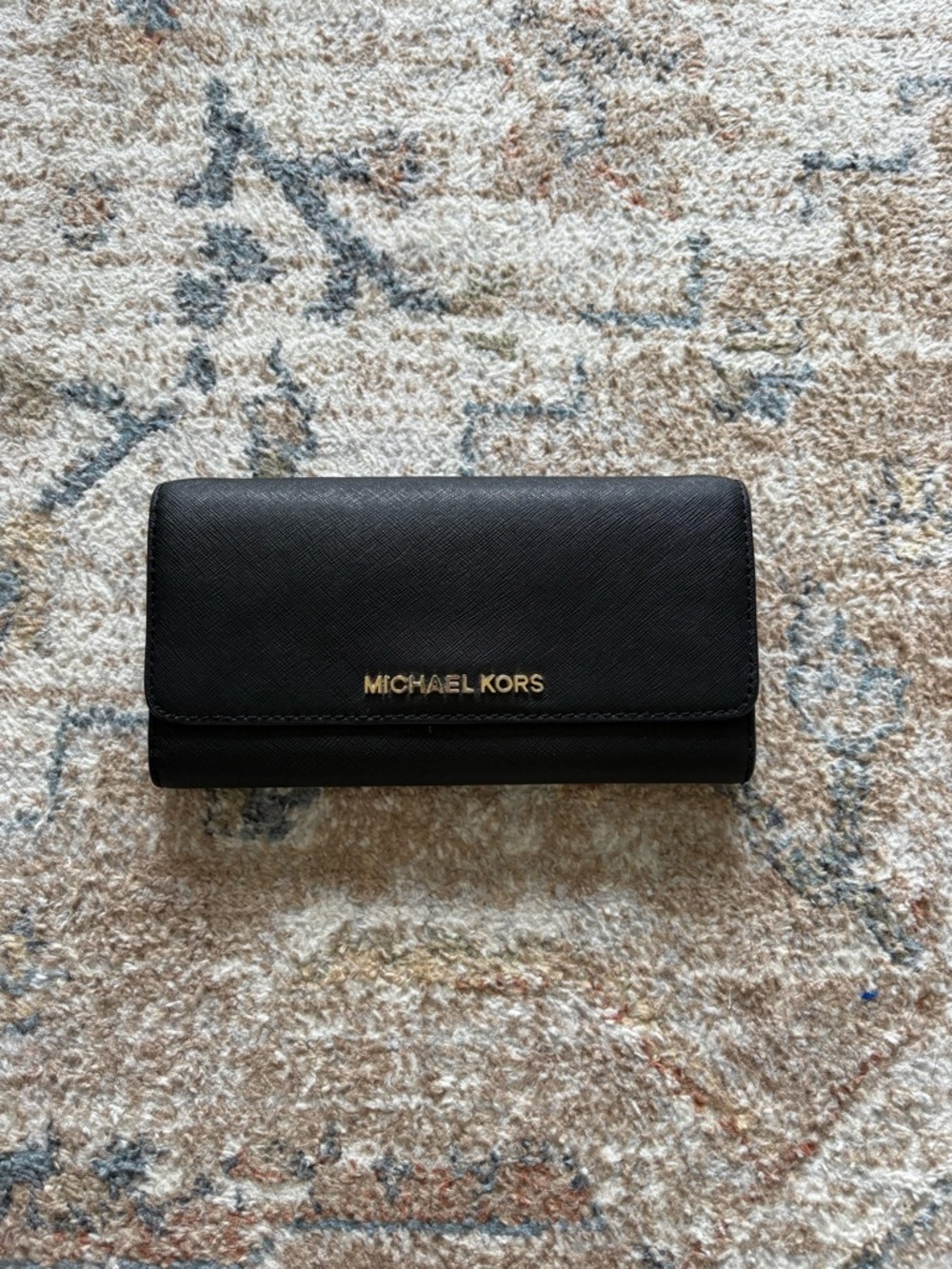 Michael Kors Black Leather Continental Wallet